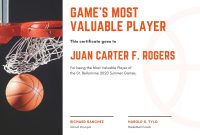 Basketball MVP Certificate Template (3rd Free Unique Design) Basketball MVP Certificate Template (3rd Free Unique Design)