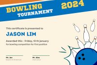 Bowling Tournament Certificate Template (1st Best Sample)