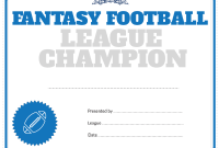 Fantasy Football Certificate Template Free Printable (2nd League Champion Design) Fantasy Football Certificate Template Free Printable (2nd League Champion Design)