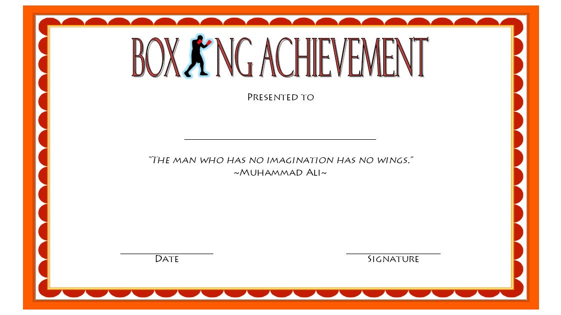 Free Boxing Award Certificate Template (2nd Achievement Design) boxing certificate template, boxing award certificate, free boxing training certificate template, boxing trainer certificate, boxing match certificate, kickboxing certificate design, kickboxing certificate templates, kickboxing black belt certificate, boxing certificate of achievement template, free boxing training award certificate, free editable sports certificate template