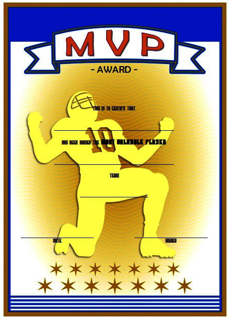 Free Football MVP Certificate Template (1st Magnificent Rugby Award Design) rugby certificate template, rugby award certificate template free, rugby award certificate templates, rugby league certificate templates, football mvp certificate template, free printable rugby certificates, rugby achievement certificate template, rugby player of the day certificate template, printable football certificate templates