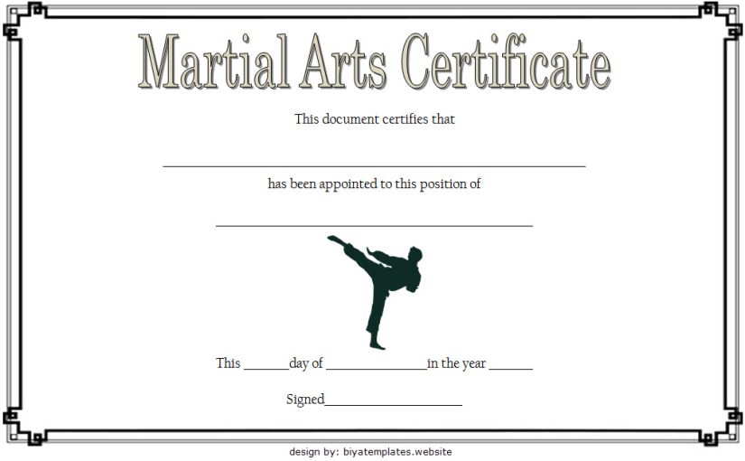 Free Martial Arts Certificate Templates (9+ Extraordinary Designs)