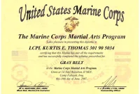 Marine Corps Martial Arts Certificate (Best Design Sample) Marine Corps Martial Arts Certificate (Best Design Sample)