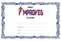 Most Improved Football Player Certificate Printable (2nd Best Choice)