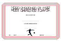 Most Improved Soccer Player Certificate (2nd Free PDF Template)