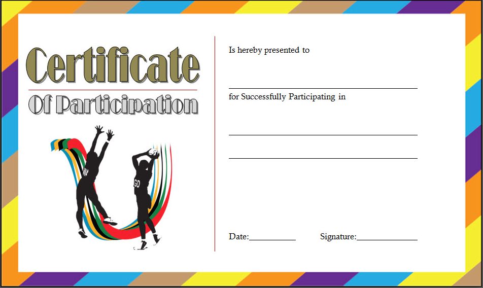 netball participation certificate, netball certificate of participation template, netball tournament certificate, free printable netball certificates, editable netball certificate template, printable sports certificate templates