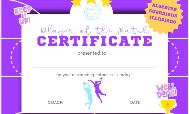 netball award certificate templates, netball player of the day certificate, netball player of the match certificate, netball certificate of participation template, netball tournament certificate, free netball certificates printable, printable netball certificates, printable sports certificate templates