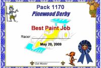 Pinewood Derby Award Certificate Template (1st Best Option) Pinewood Derby Award Certificate Template (1st Best Option)