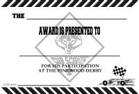 Pinewood Derby Certificate of Participation (2nd Free Printable Template) Pinewood Derby Certificate of Participation (2nd Free Printable Template)