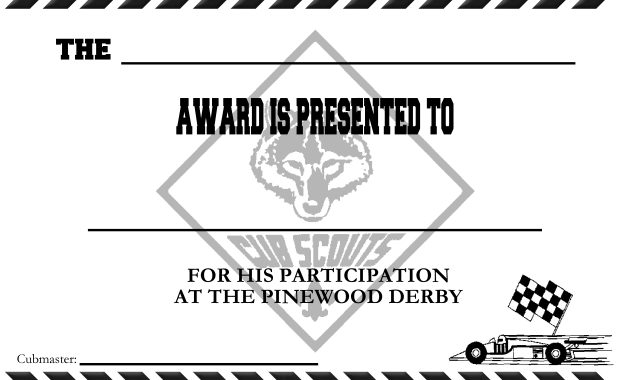 pinewood derby race certificate, cub scout pinewood derby certificates, pinewood derby certificate of participation, pinewood derby participation certificates, pinewood derby race certificates, pinewood derby winner certificates, fillable pinewood derby certificates