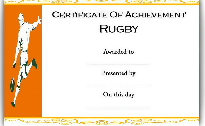 Rugby Award Certificate Template Free Download – 10+ Best Pick