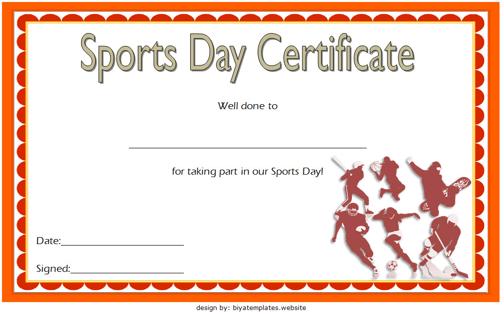 Sports Day Participation Certificate Template (2nd Free Editable Format) printable sports day certificate template, sports day award certificate, sports day participation certificate template, annual sports day certificate, school sports day certificate template, sports day certificate design template, sports day certificate editable