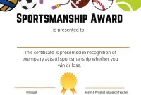 Sportsmanship Award Certificate Template – 1st Free Achievement Design