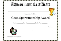 Sportsmanship Award Certificate Template – 2nd Free Achievement Design