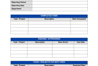 Weekly Progress Report Template – 2nd Free Fillable Format