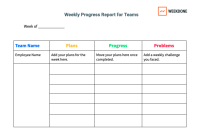 Weekly Progress Report Template – 3rd Free Fillable Format