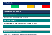Weekly Team Status Report Template (2nd Professional Design)