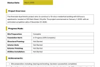 Construction Monthly Progress Report Template (1st Free PDF Format)