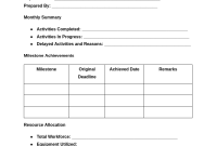 Construction Monthly Report Template (1st Free Fillable Format)