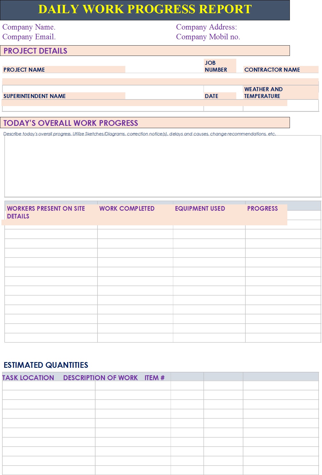 daily progress report template, daily status report template, daily work progress report template, daily construction progress report template, daily accomplishment report template, daily progress report format, free printable daily progress report, employee daily progress report template