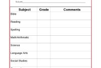 Homeschool Progress Report Template (1st Free PDF Card Format)