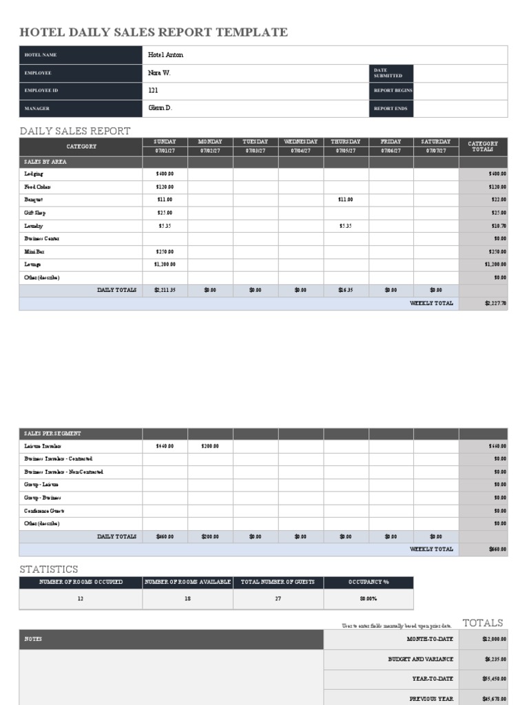 Hotel Daily Sales Report Format in Excel (2nd Simple Design) retail daily sales report template, gas station daily sales report excel template, hotel daily sales report format in excel, bar daily sales report template, daily sales report restaurant template, daily sales summary report template, daily sales report form, daily sales report template