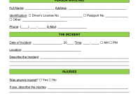 Incident Accident Report Template (1st Free Fillable Form)