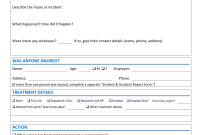 Incident Accident Report Template (2nd Free Fillable Form)