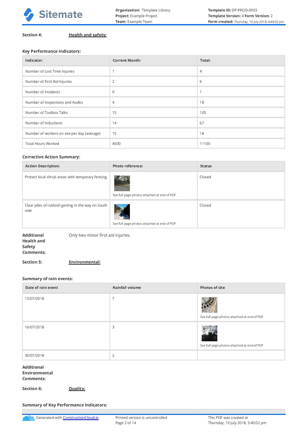 Monthly Construction Progress Report Template (2nd Free Design by Sitemate) monthly progress report template, monthly construction progress report template, monthly performance report template, project monthly progress report template, monthly work report template excel, monthly work progress report template, monthly progress report format