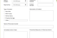 Safety Incident Report Template (1st Best Format) Safety Incident Report Template (1st Best Format)
