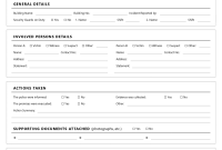 Security Incident Report Form (1st Free Fillable Template)