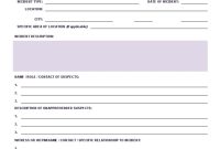 Security Incident Report Form (2nd Free Fillable Template)