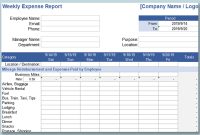 Weekly Expense Sheet Excel Template (2nd Free Fillable Format)