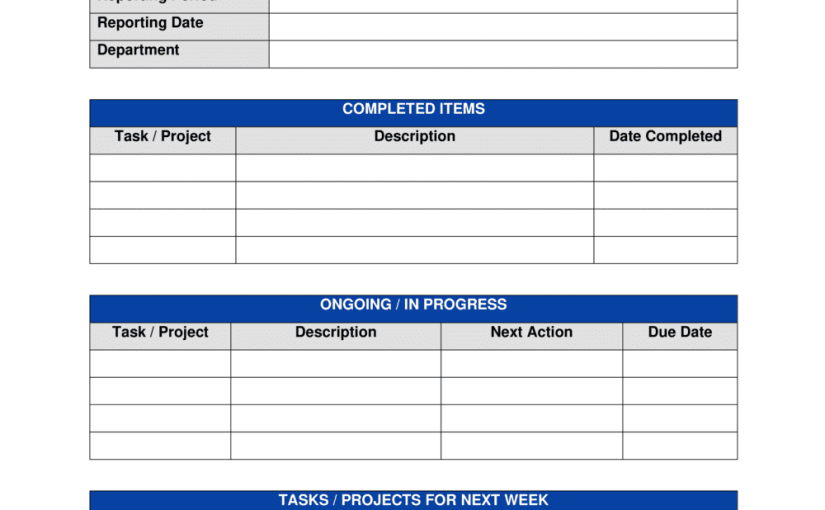 Weekly Progress Report Template - 10+ Formats to Improve Accountability 1 Weekly Progress Report Template – 10+ Formats to Improve Accountability