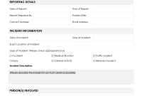 Workplace Incident Report Form Template (2nd Free Printable)