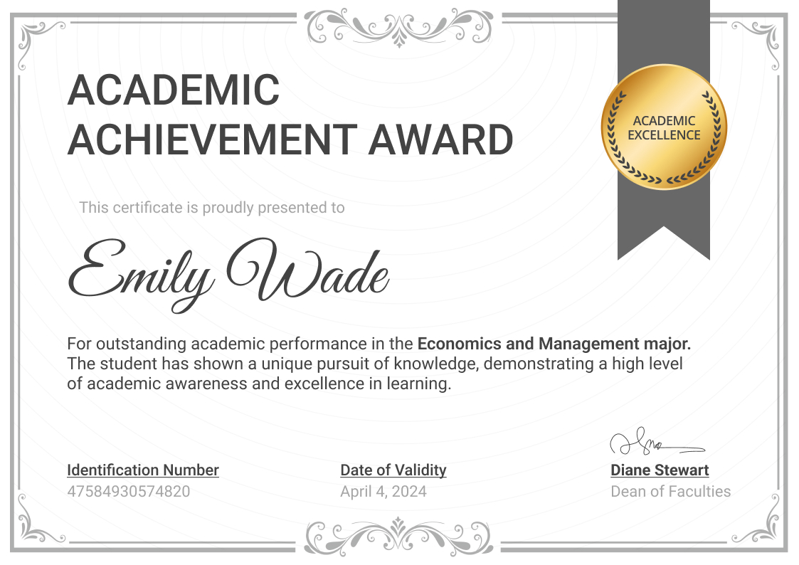 Academic Achievement Certificate Template: 8+ Inspiring Award Designs 3 certificate of academic achievement template, academic achievement certificate template, certificate of achievement for students template, academic achievement award certificate template, certificate of achievement template for kindergarten, preschool certificate of achievement template, certificate of achievement template printable, free printable academic certificate template