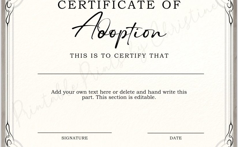 Free Adoption Certificate Template (9+ New Beginnings)