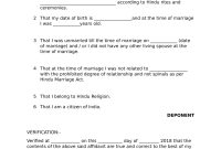 Affidavit Form for Marriage Certificate Template (1st Free Printable Format)