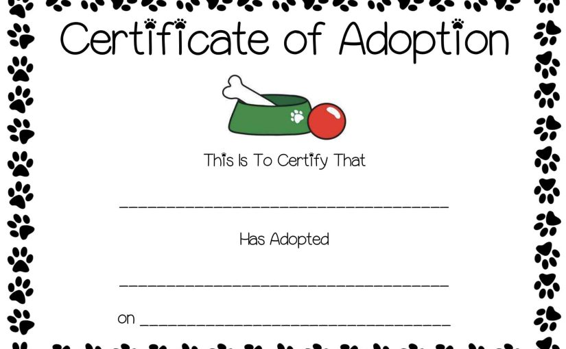 Animal Adoption Certificate Template (9+ Best Designs)