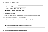 Birth Certificate Affidavit Template (1st Free PDF Format) Birth Certificate Affidavit Template (1st Free PDF Format)