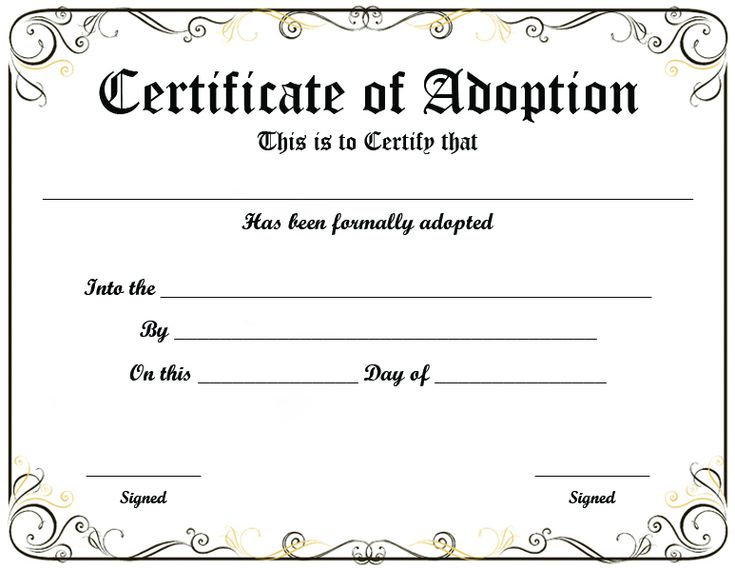 Free Adoption Certificate Template (9+ New Beginnings) 4 adoption certificate template, certificate of adoption template, animal adoption certificate template, pet adoption certificate template, free printable adoption certificate form, certificate of adoption form 3927, free printable doll adoption certificate, fake adoption certificate template