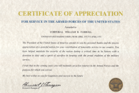 Certificate of Appreciation Template Army (1st Free USMC Design) Certificate of Appreciation Template Army (1st Free USMC Design)