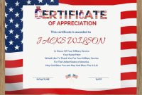 Certificate of Appreciation United States Veteran (1st Free Design Example)