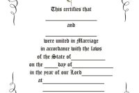 Free Printable Marriage Certificate Template (1st Word Format)