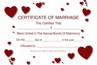 Free Printable Marriage Certificate Template (2nd Word Format)