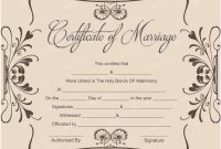 Free Printable Marriage Certificate Template (3rd Word Format)