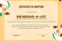 Horse Adoption Certificate Template (1st Best Design) Horse Adoption Certificate Template (1st Best Design)