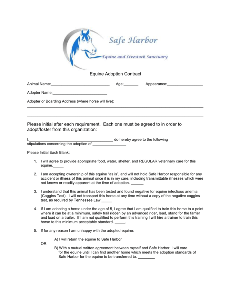 Horse Adoption Contract Template (2nd Free PDF Format) horse adoption certificate template, horse adoption contract template, unicorn adoption certificate, free printable adoption certificate template, funny horse certificate of adoption, pony adoption certificate template, pet adoption certificate template, animal adoption certificate template