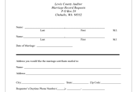 Marriage Certificate Request Form (1st Free PDF Format)
