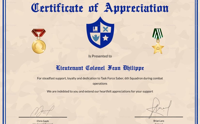 Military Certificate of Appreciation Template – BEST 2026 Honor and Respect